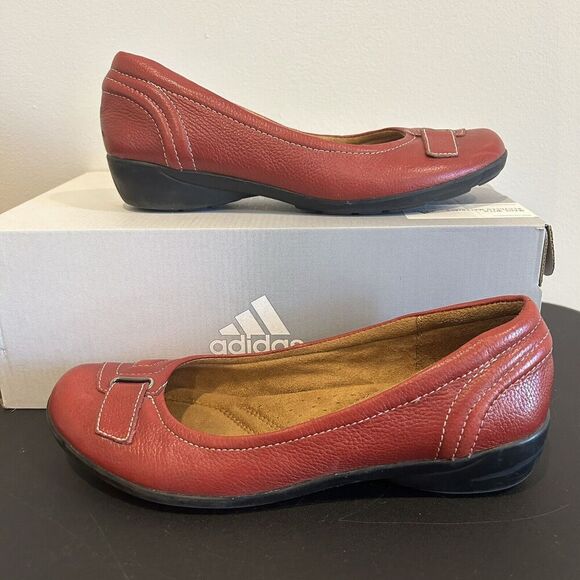 Naturalizer Neville Red Leather Loafers Comfortable Slip-On Flats Size 7M Read - Picture 1 of 9